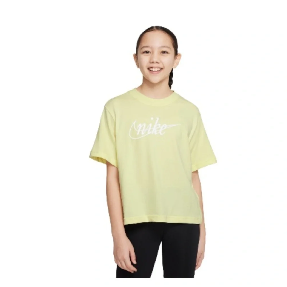 NIKE GIRLS DRI-FIT CHECK LOGO TRAINING T-SHIRT L (14/16)US